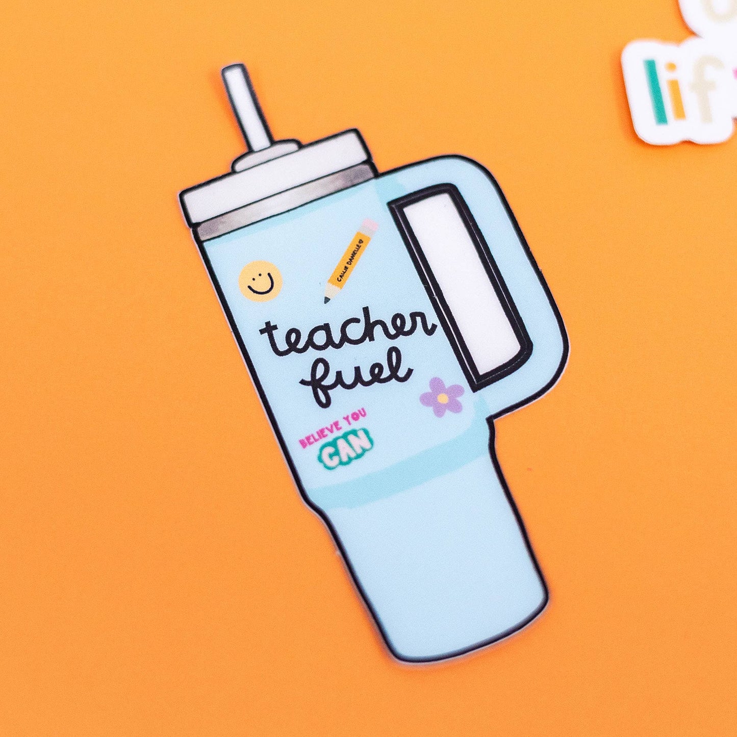Teacher Fuel Tumbler Decal Sticker