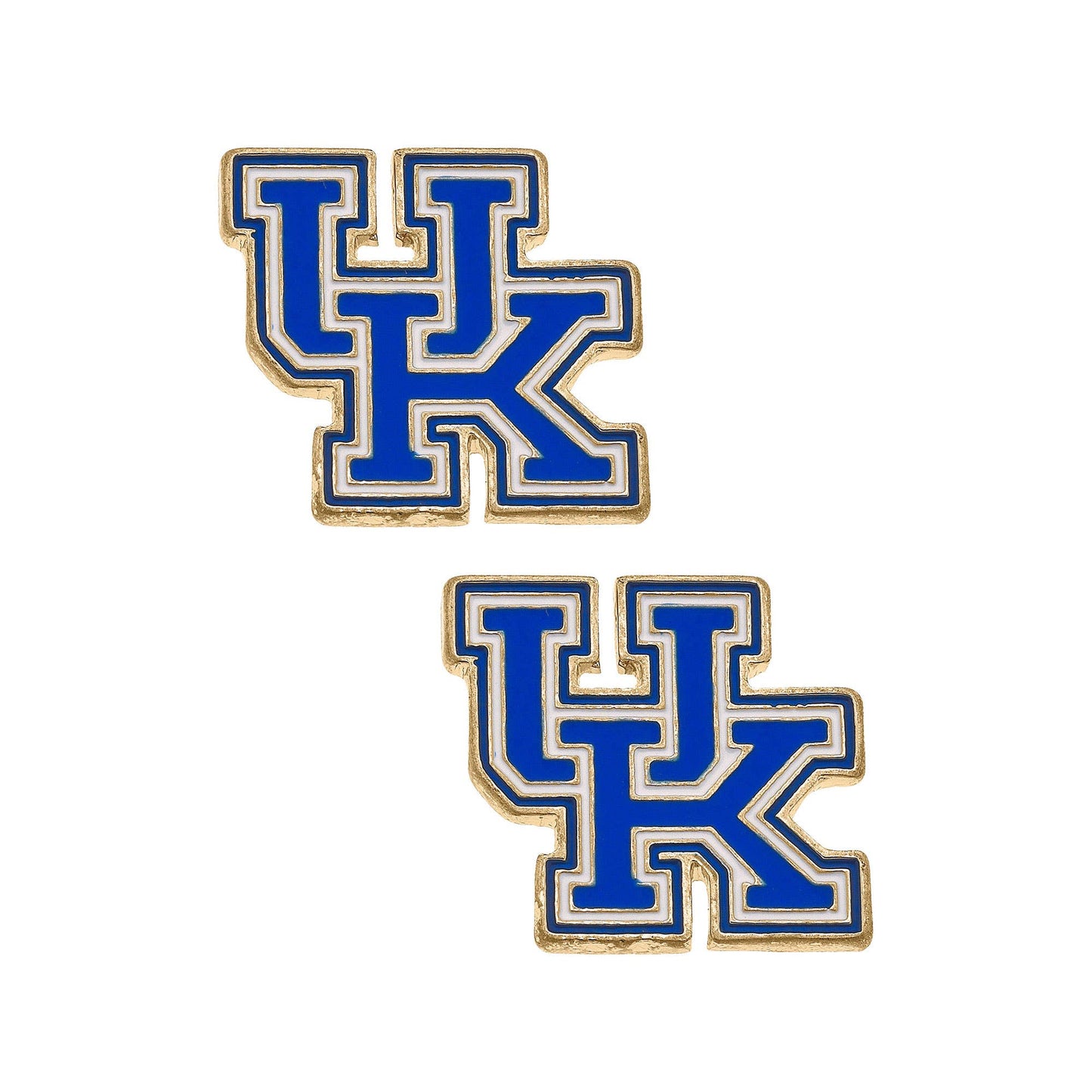 Kentucky Wildcats Enamel Logo Stud Earrings in Shiny Gold