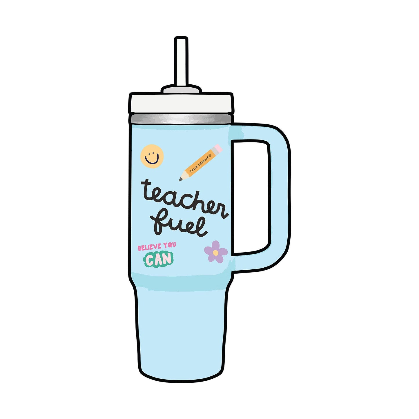 Teacher Fuel Tumbler Decal Sticker