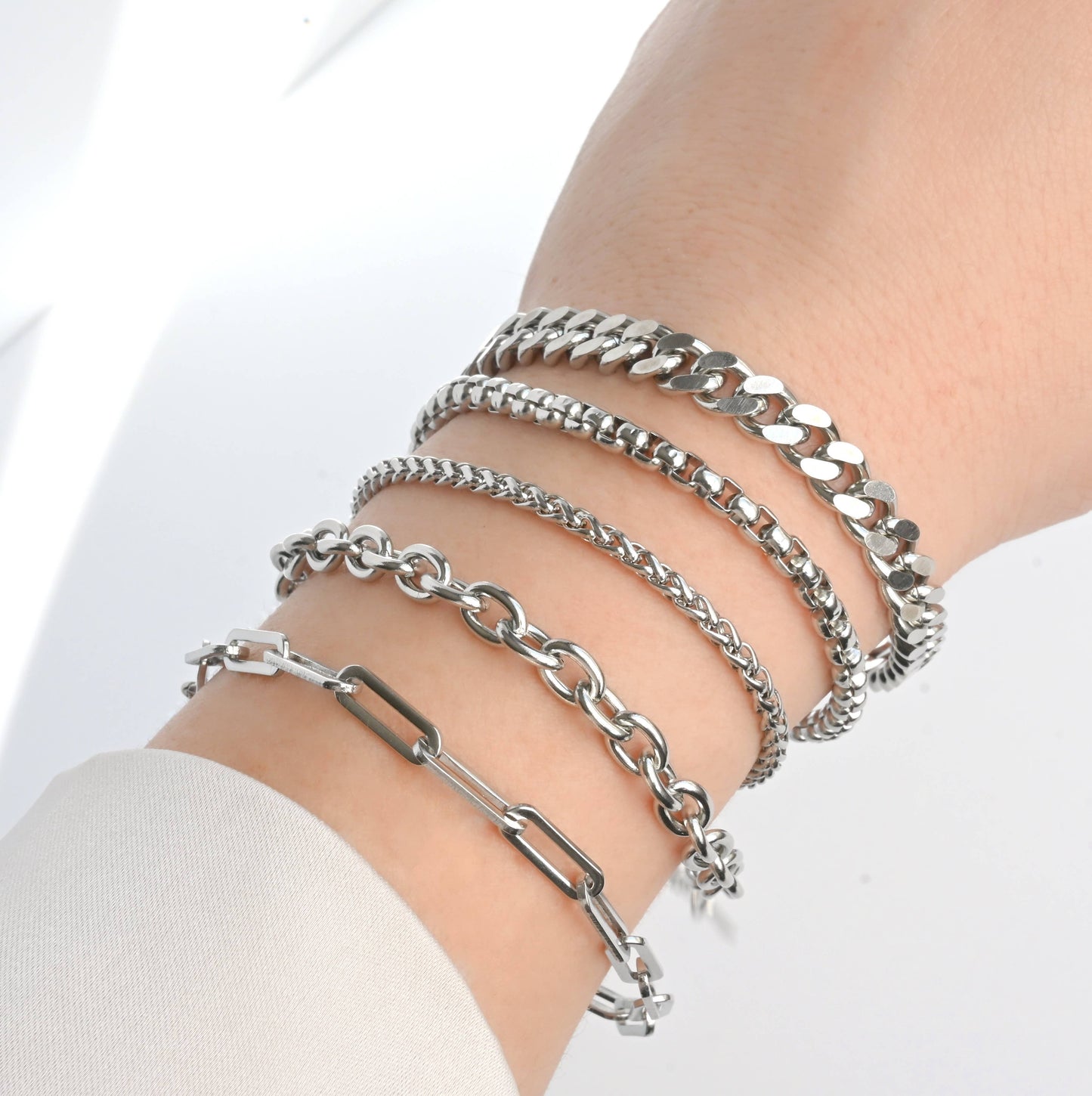 Stainless Steel Bold Bracelets - Chunky Gold Silver Bracelet
