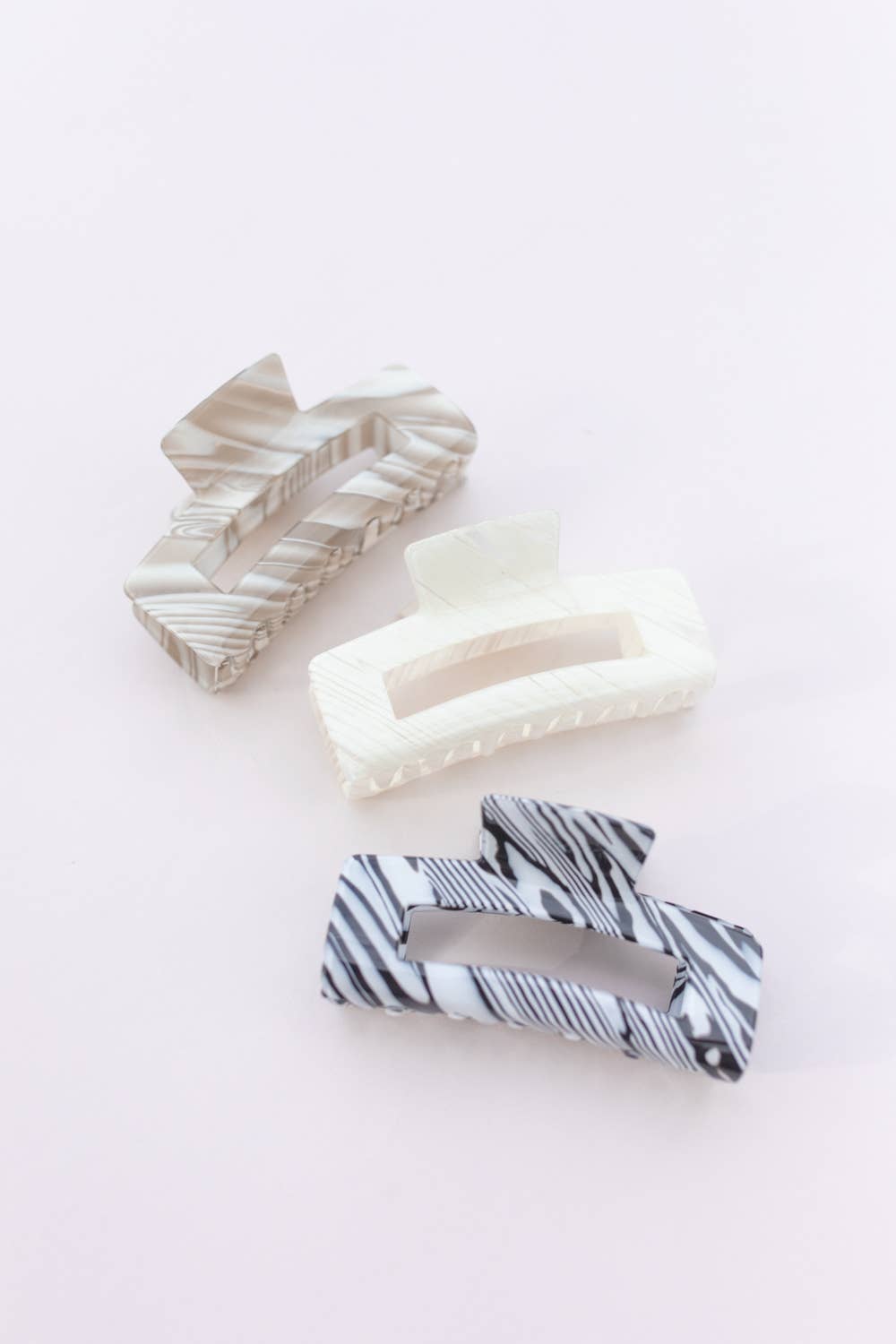 Marble Checker Hair Clip Hair Claw