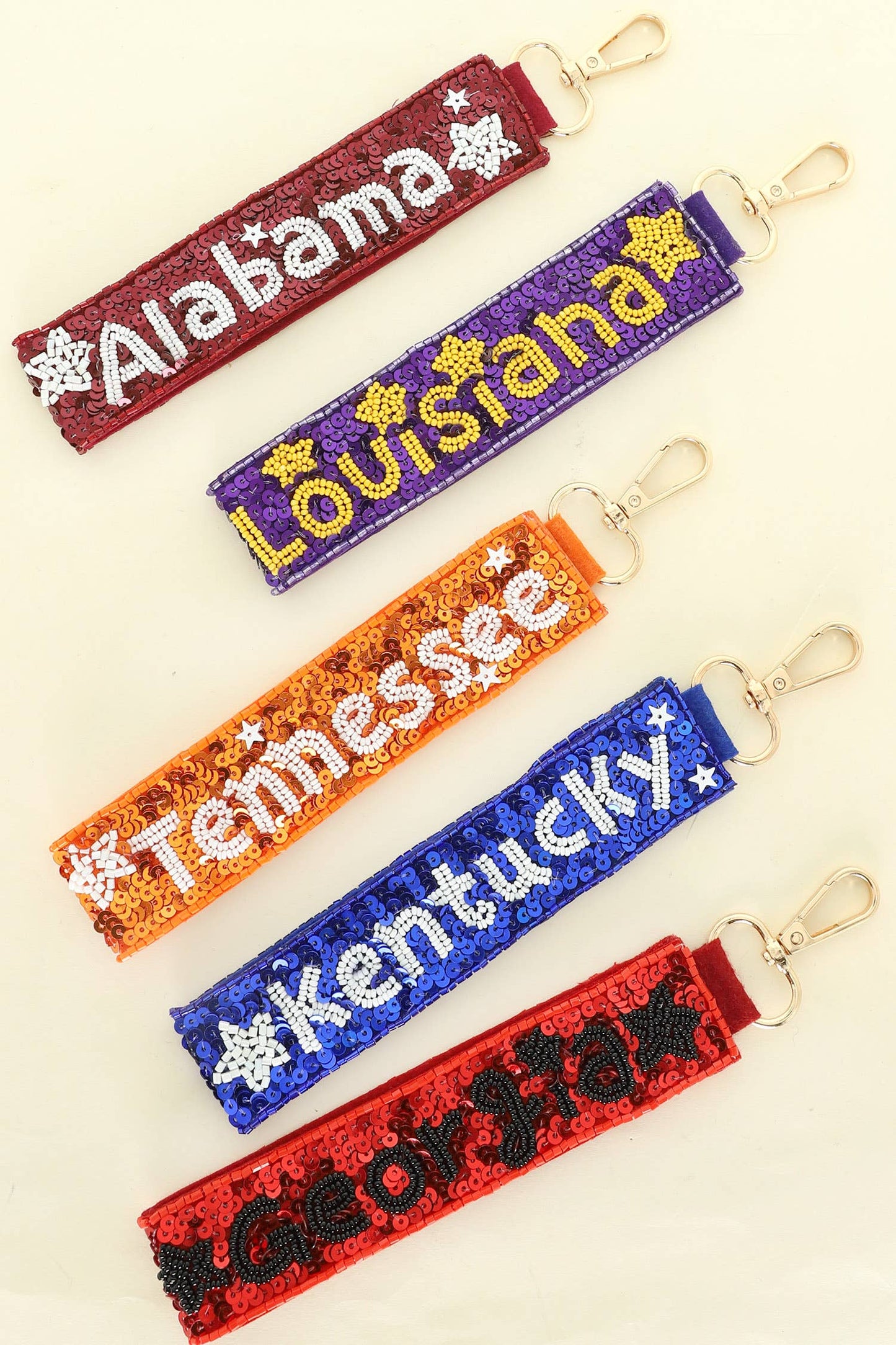 Kentucky Seed Beaded Sequin KeyChain