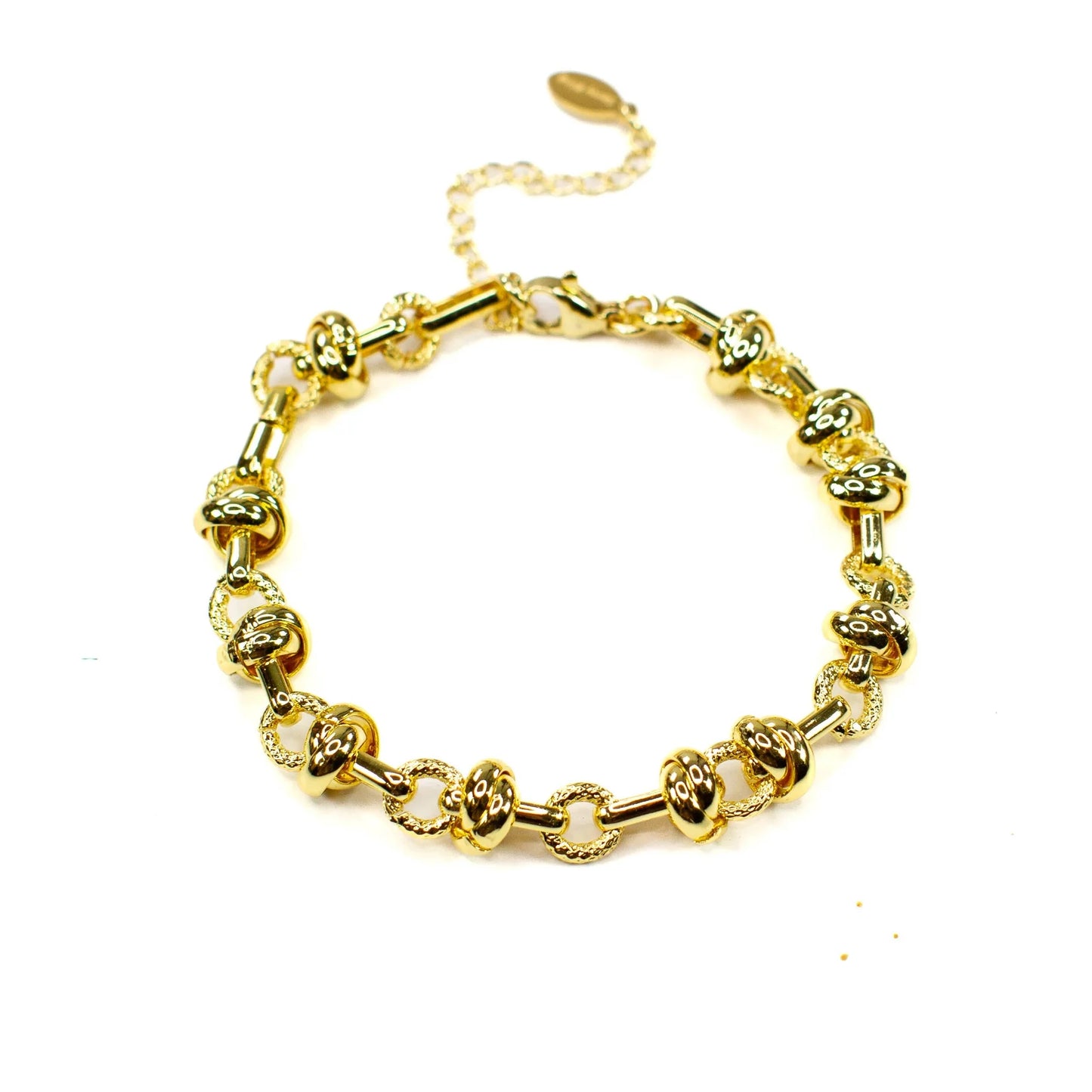 Double Ring Charm Chain Link Bracelet