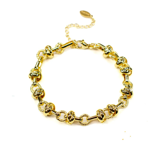 Double Ring Charm Chain Link Bracelet