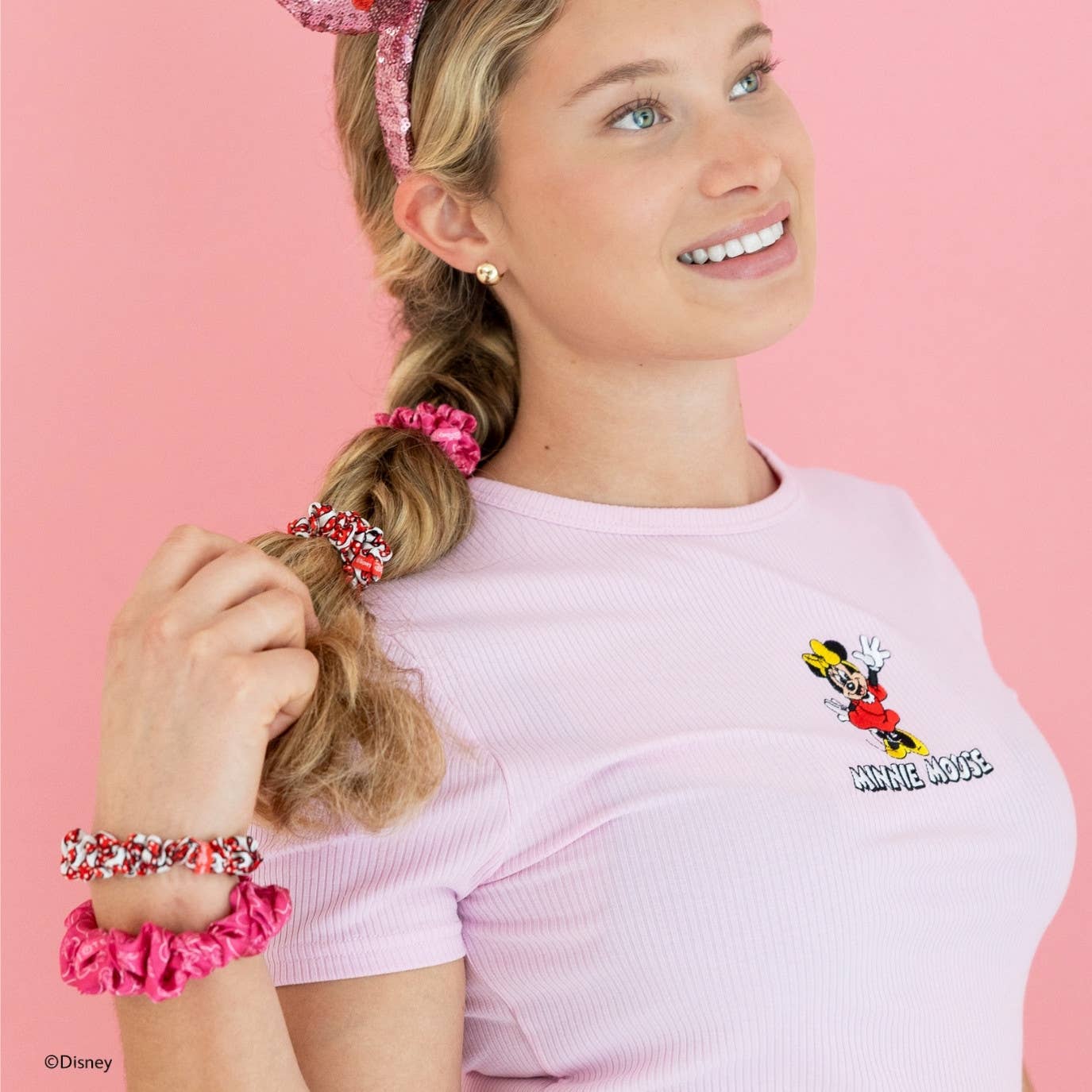 Minnie Mouse Large Silk Scrunchies