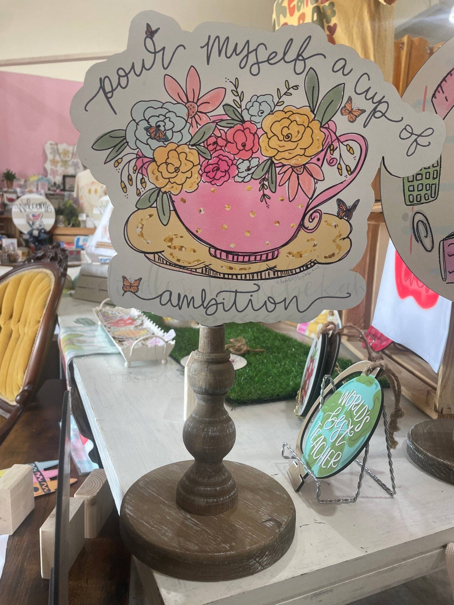 Pour Myself A Cup Of Ambition Doorhanger/Topper/Attachment