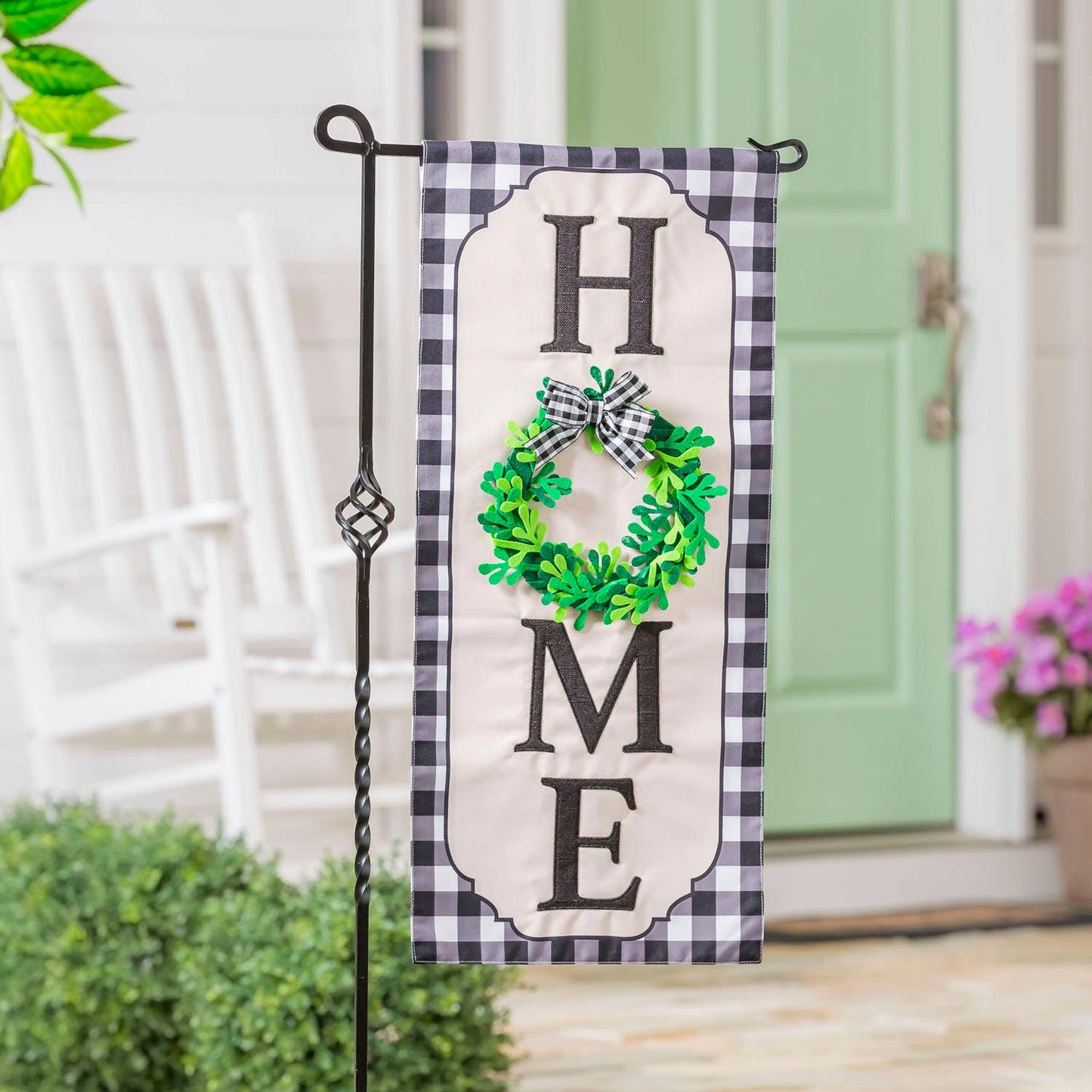 Home Wreath Everlasting Impressions Textile Flag