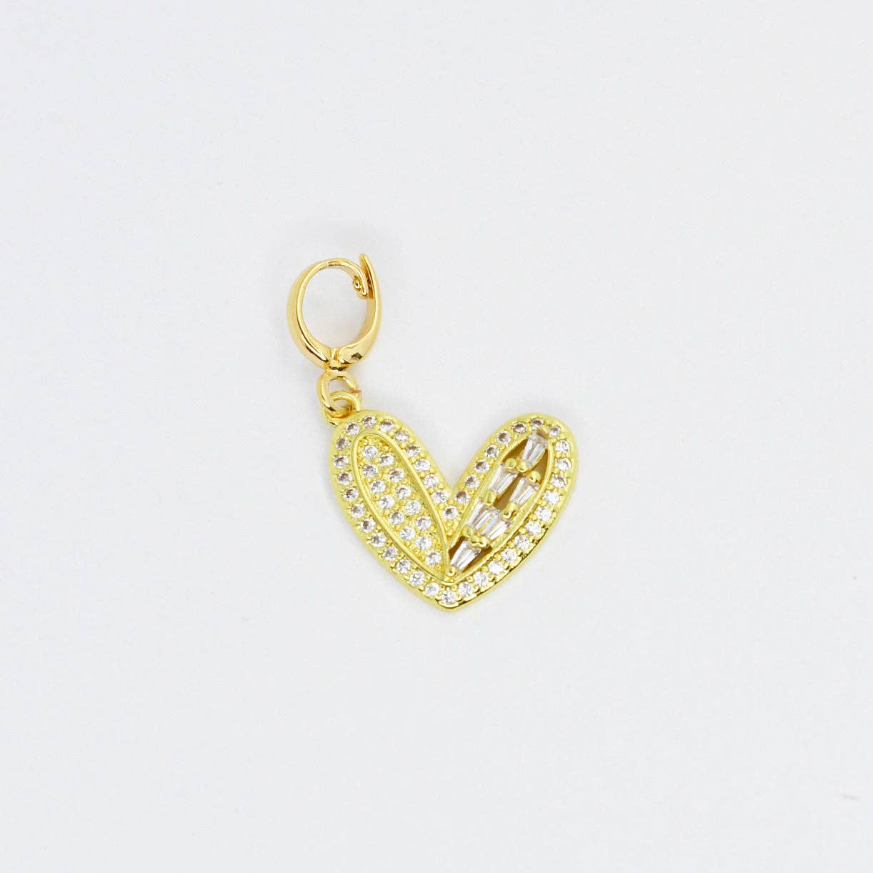 Pave Gold Heart Charm