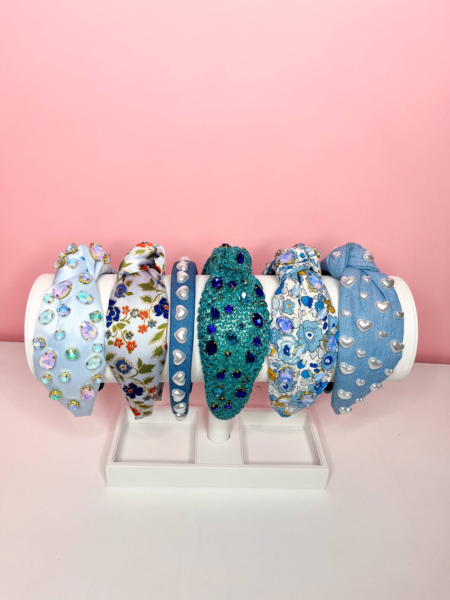 Blue Spring Jeweled Headbands