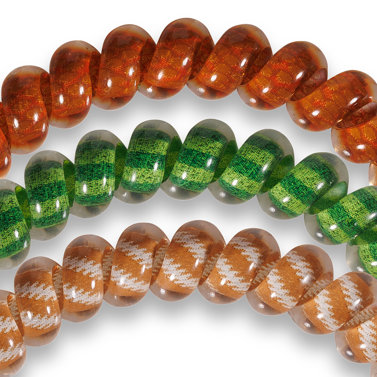 Football - Small Spiral Hair Coils, Hair Ties, 3-pack