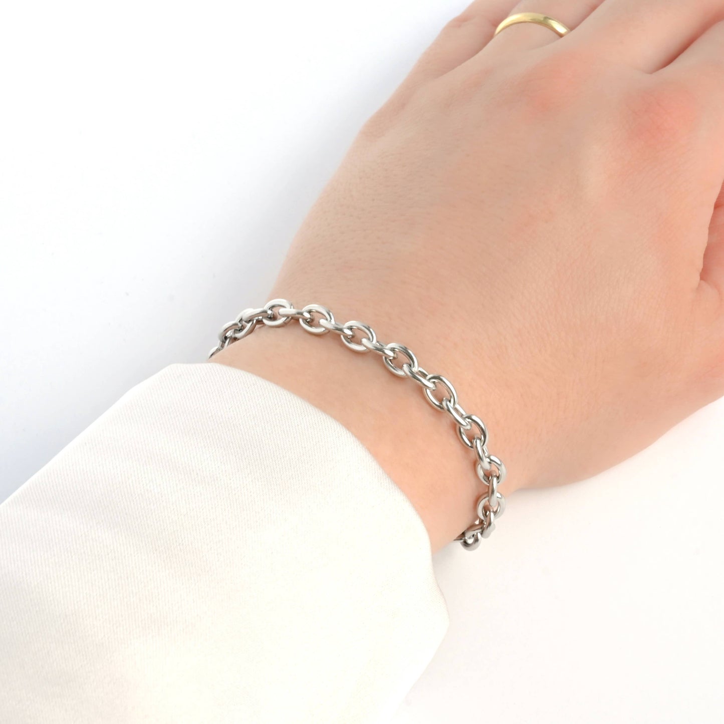 Stainless Steel Bold Bracelets - Chunky Gold Silver Bracelet