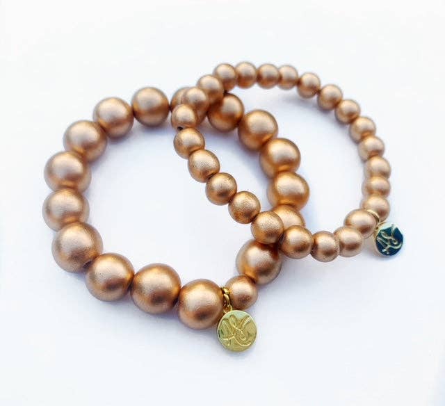 Matte Gold Small Bead Stacking Bracelet