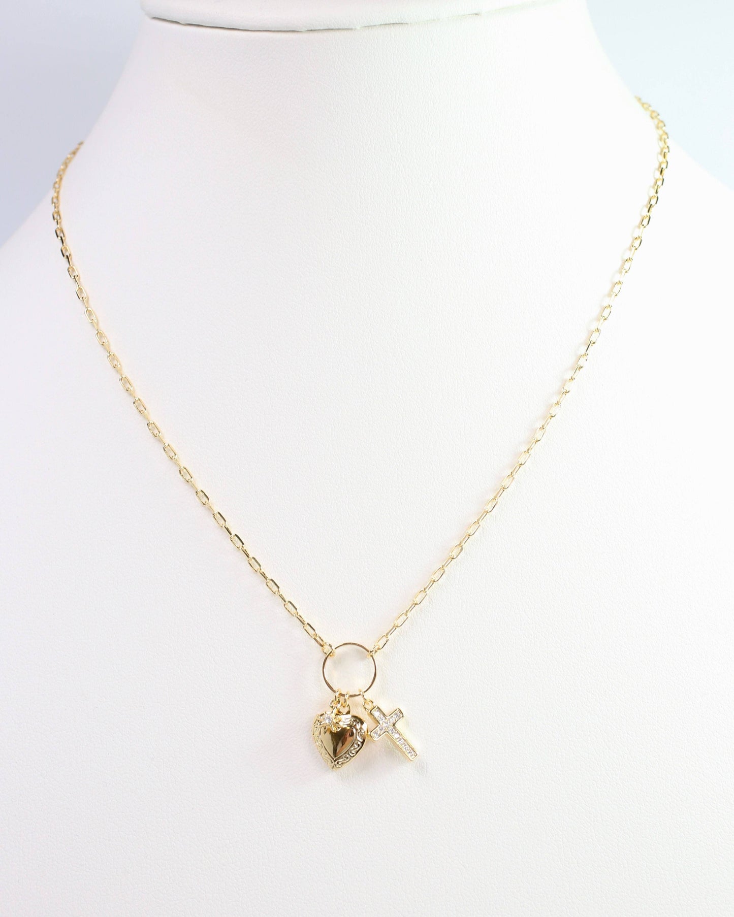 Sally Drop Charm Necklace Gold