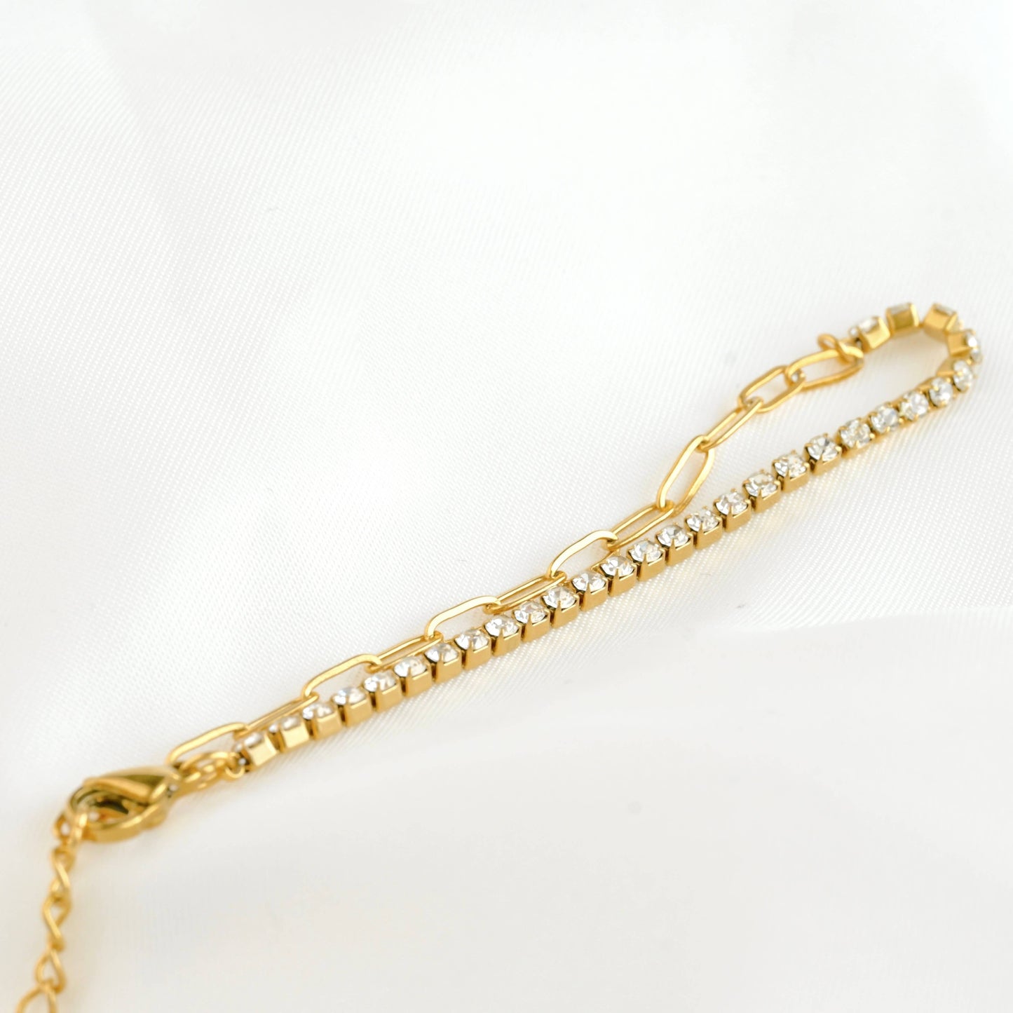 18k Gold Bracelets - Gold Beaded, Paperclip, Tennis Bracelet