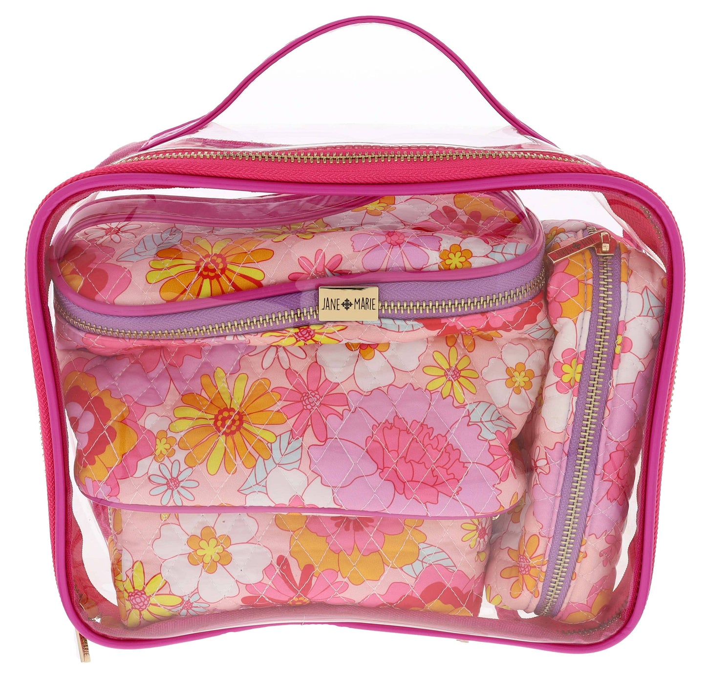 Flower Power Clear Toiletry with Three Inserts