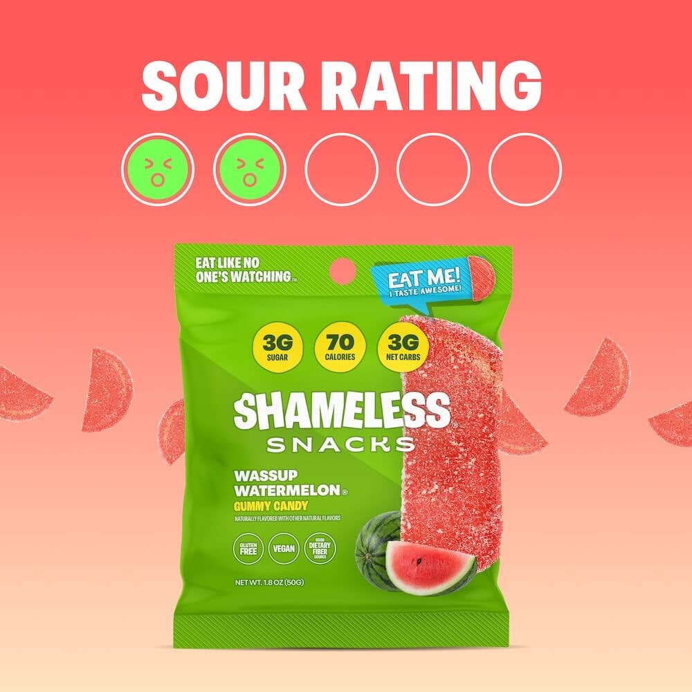 Wassup Watermelon Low Sugar Sour Gummy 1.8oz – 6ct