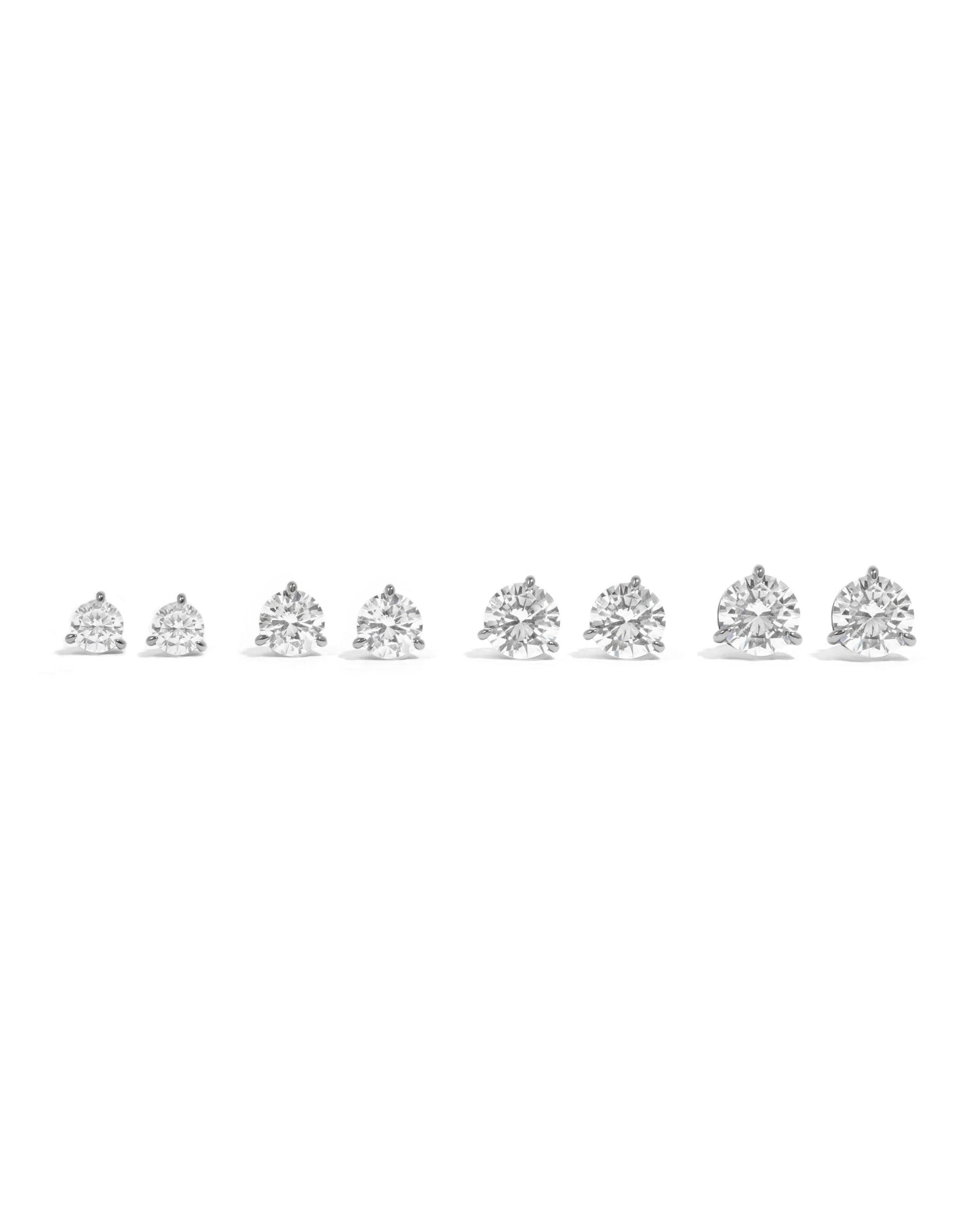 Round Solitaire Stud Earrings (Multiple Sizes Available)