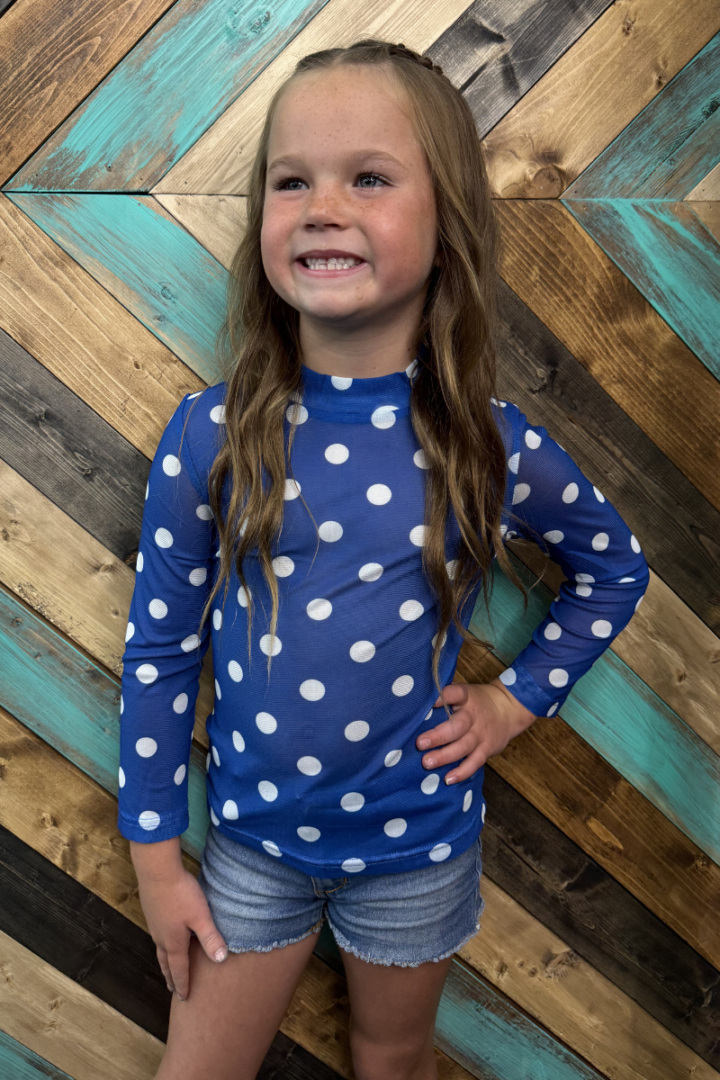 Mini Kickoff Season Blue Mesh Top