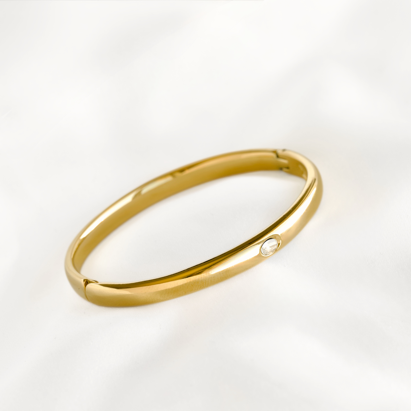 Mixed Motif Gold Hinged Bangle Set - Stainless Steel