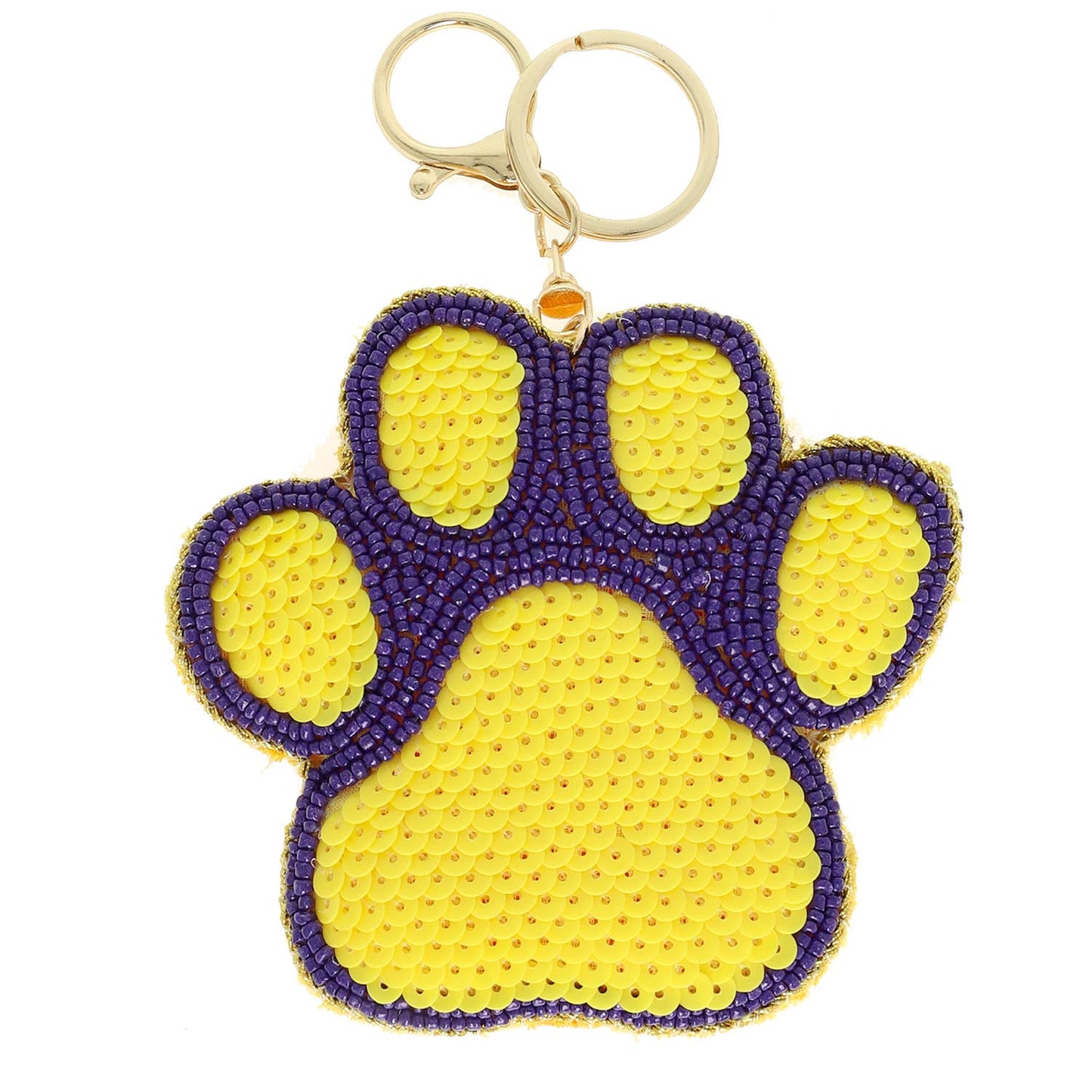 Paw Seed Beaded Sequins Embellished Keychain