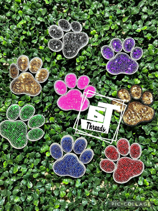 Sequin Paw Print Cap Patches