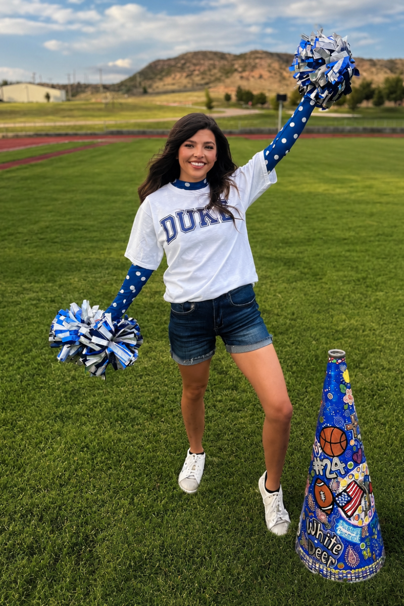 Kickoff Season Blue Mesh Top