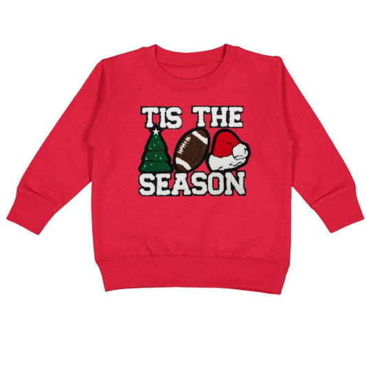 Tis The Season Patch Christmas Sweatshirt - Kids Holiday