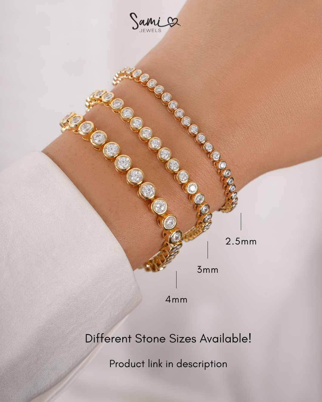 Round Bezel Tennis Bracelet