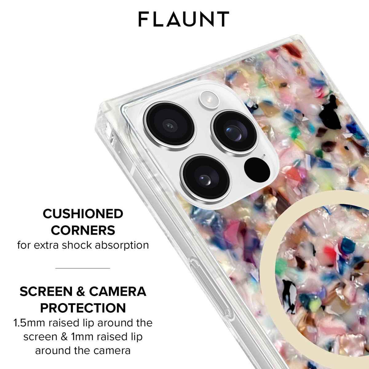 Rainbow Confetti Tortoise Shell MagSafe iPhone Case