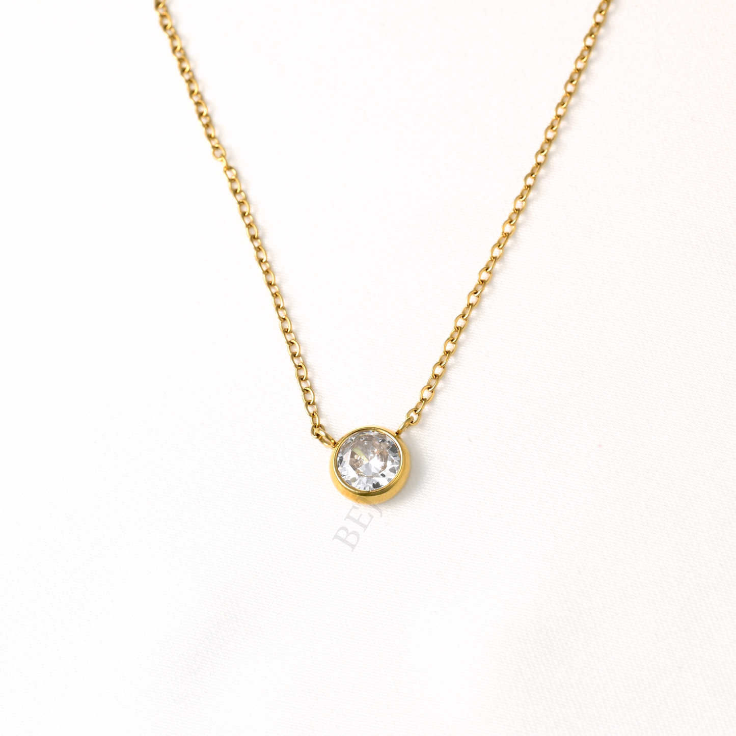 Geometric Gold Diamond Pendant Necklaces - Stainless Steel