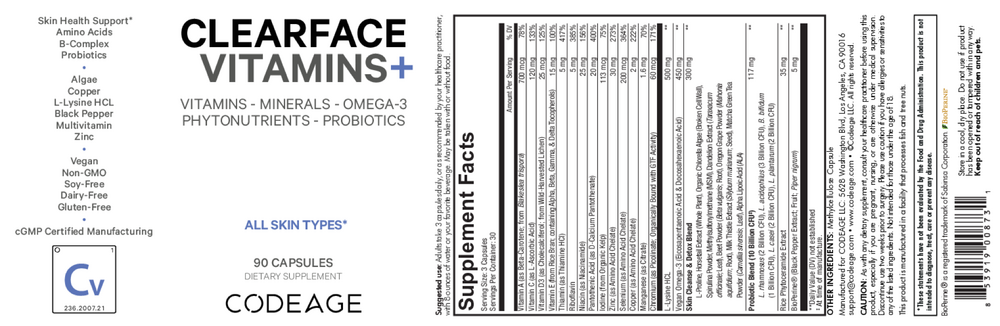 Clearface Acne Skin Vitamins