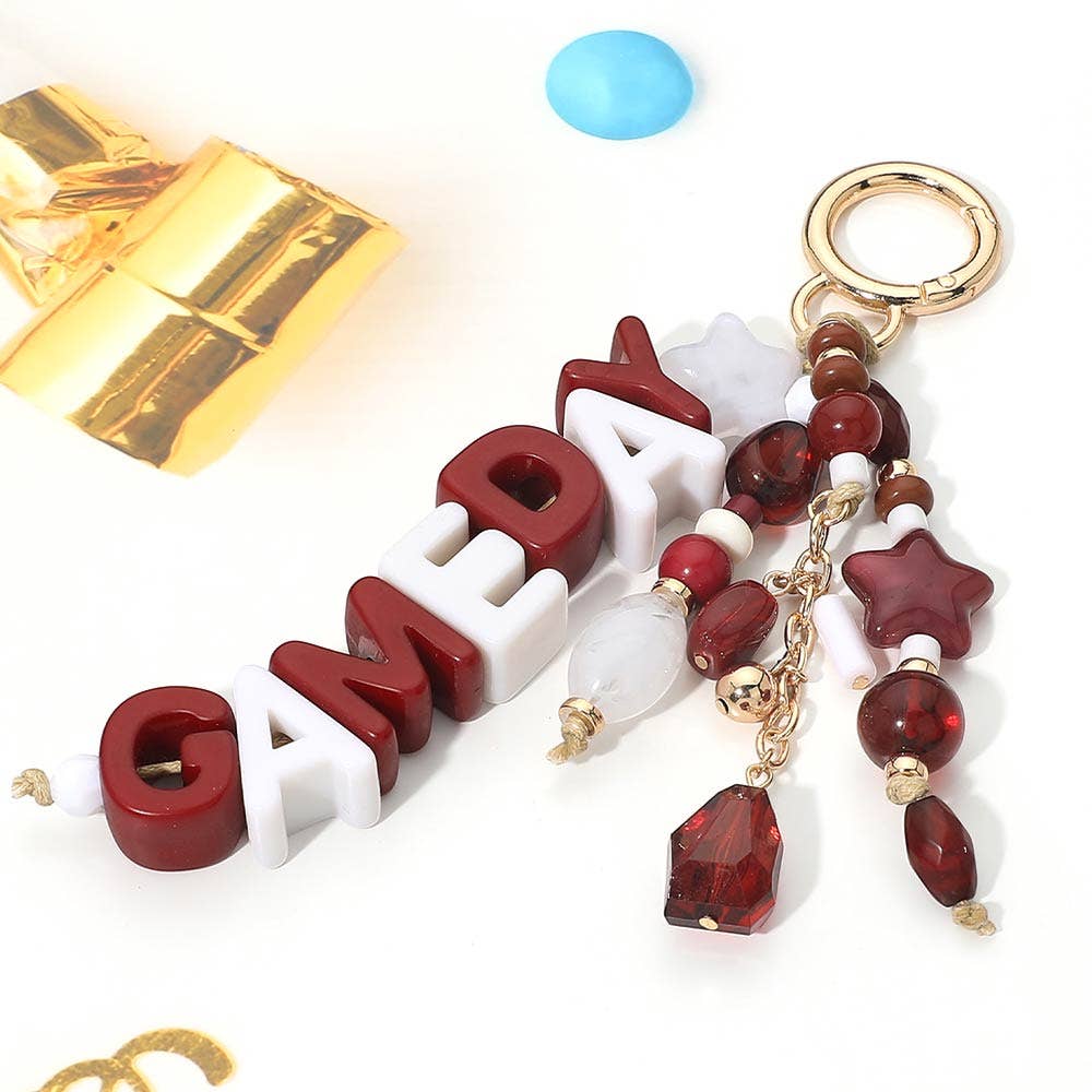 GAME DAY Star Beads Beaded Drop Keychain Bag Charm