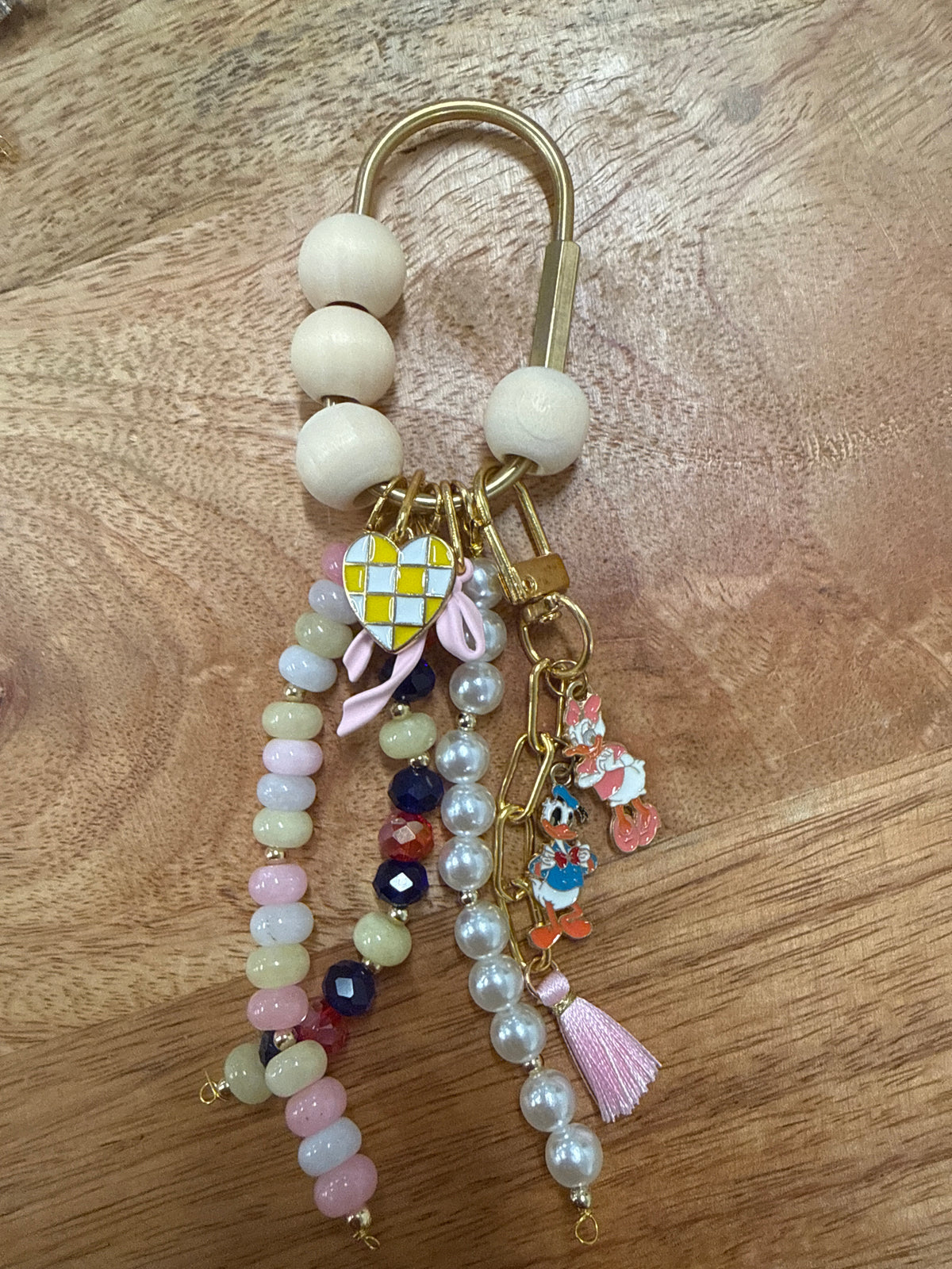 Large Beaded Carabiner Bag Charm