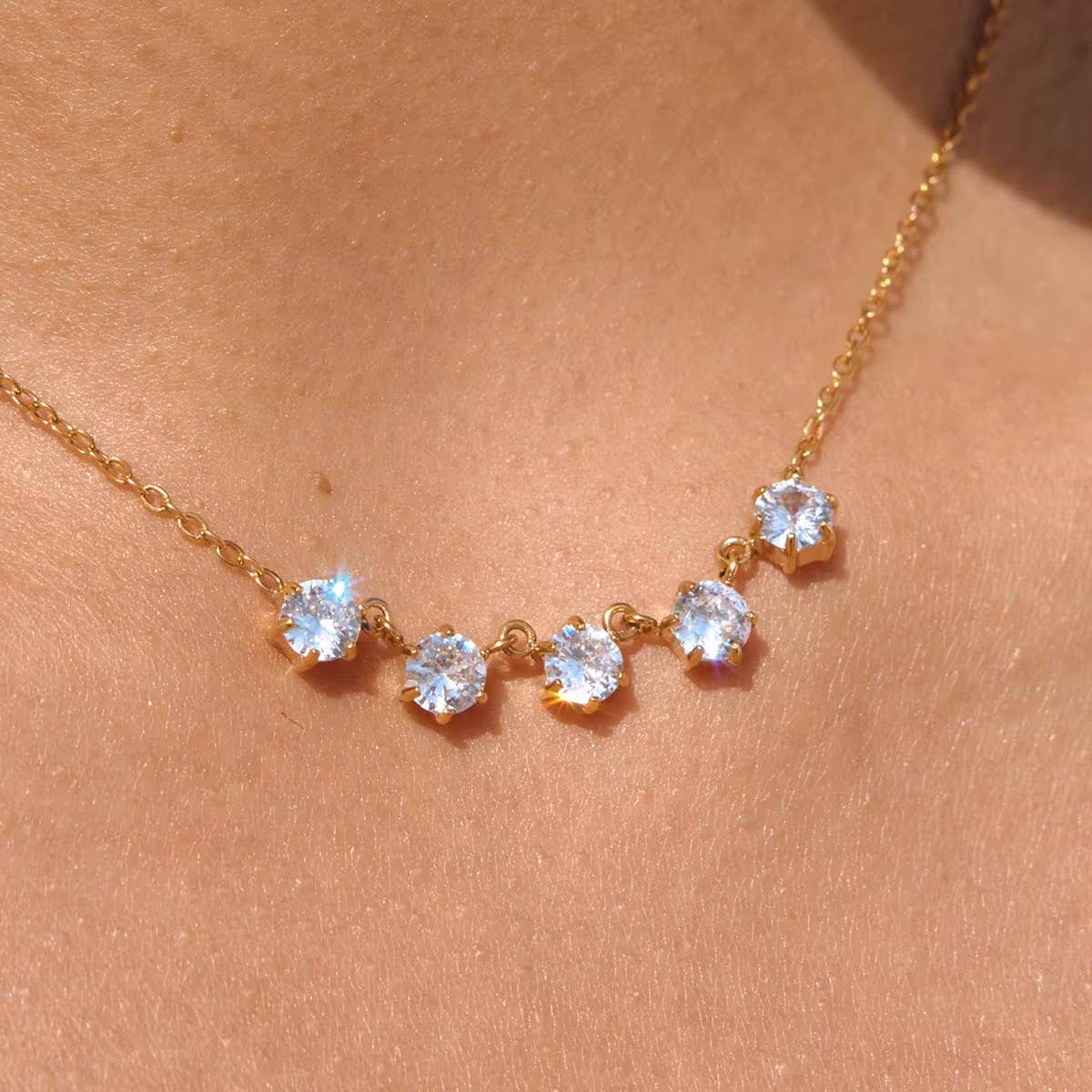 Starlit Row Necklace Water Resistant