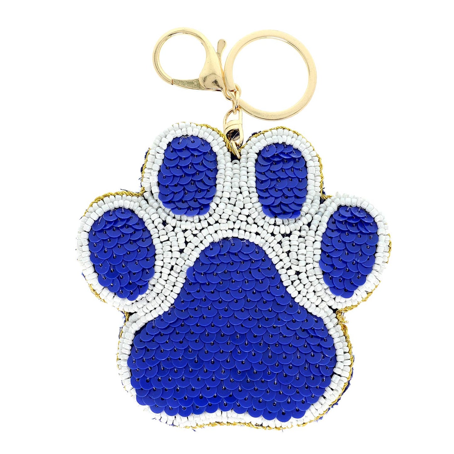 Paw Seed Beaded Sequins Embellished Keychain