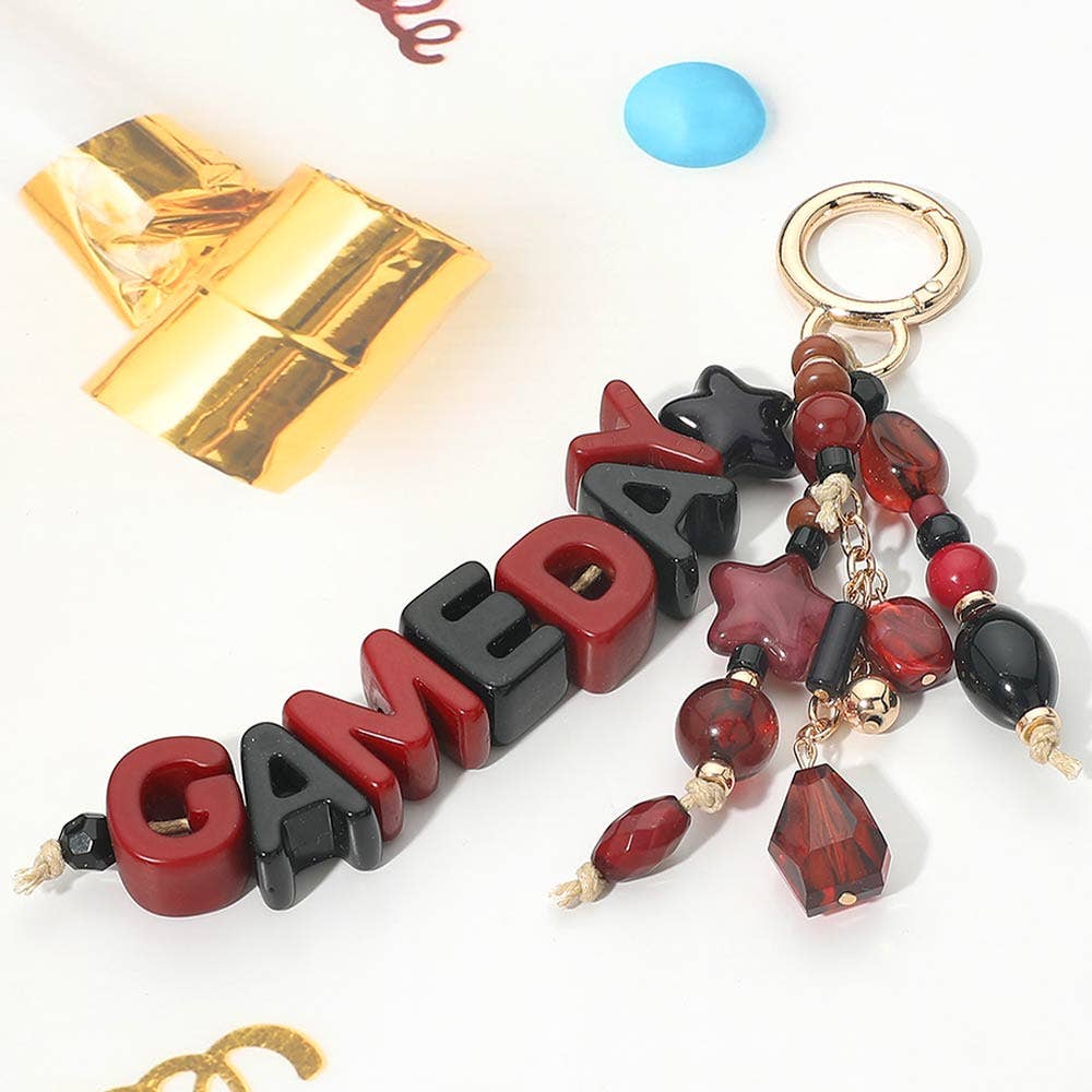 GAME DAY Star Beads Beaded Drop Keychain Bag Charm