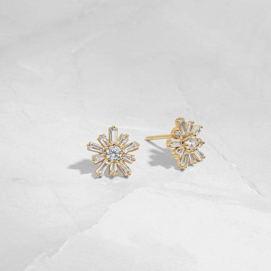 Baguette Flower Studs