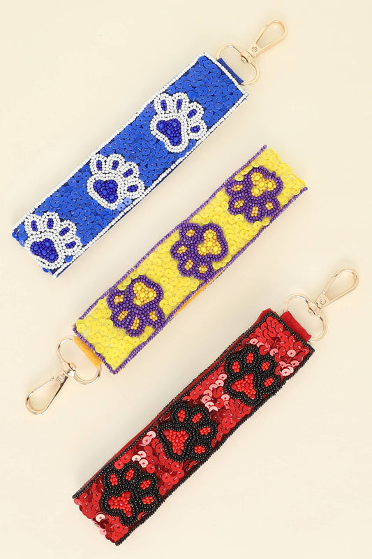 Beaded Paw Key Chain