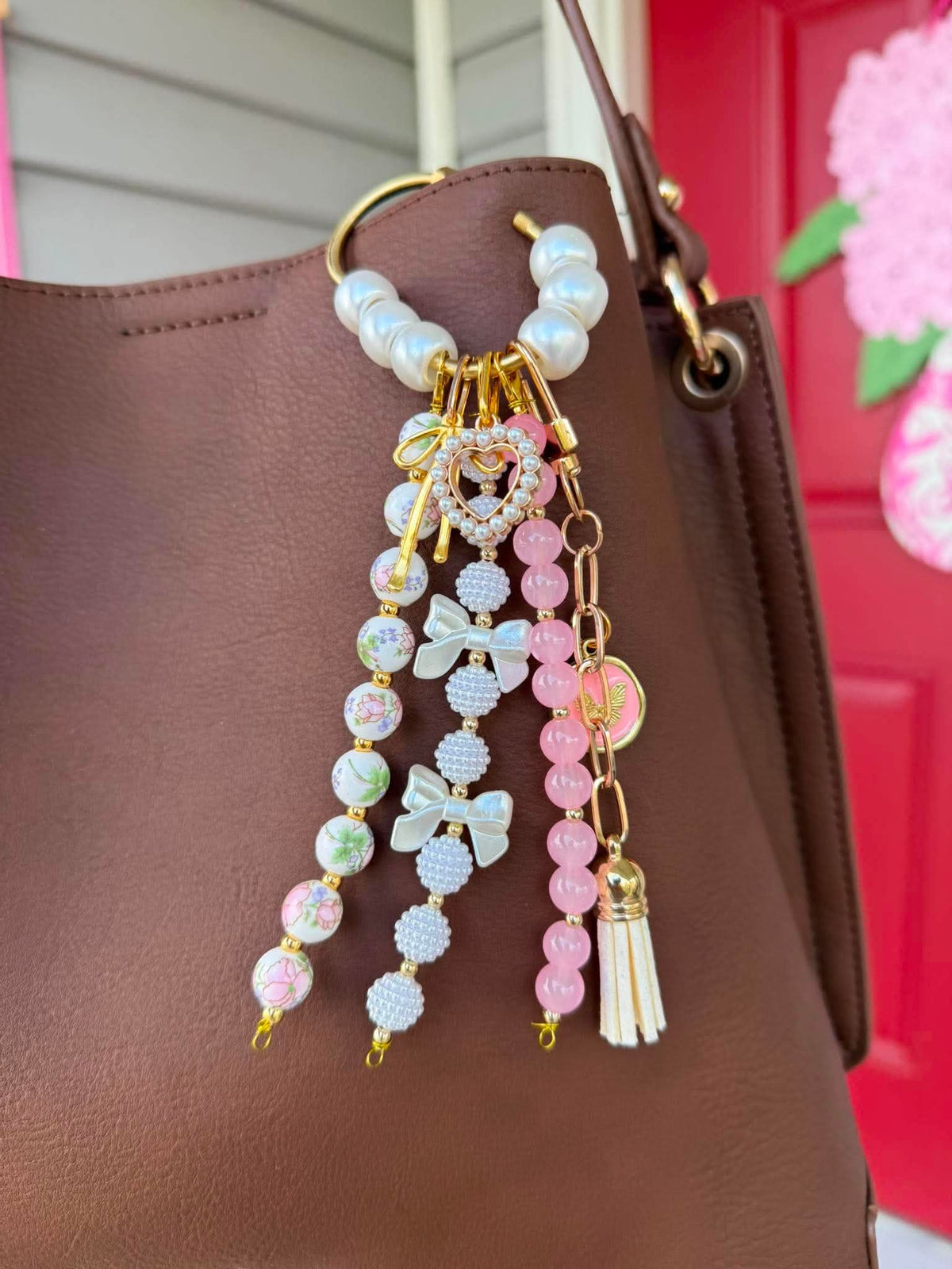 Large Beaded Carabiner Bag Charm