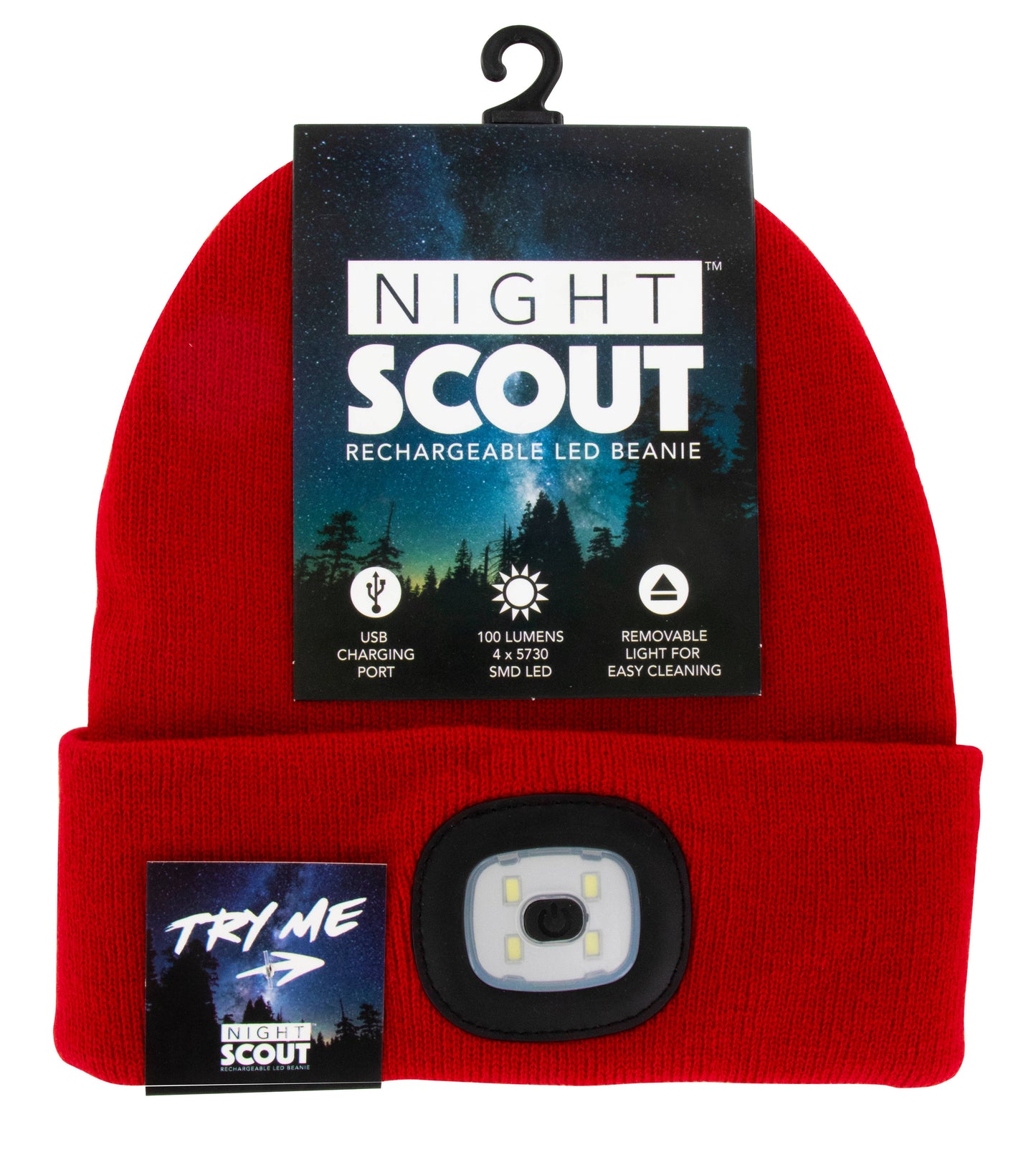 RED- Night Scope Rechargeable LED Beanie