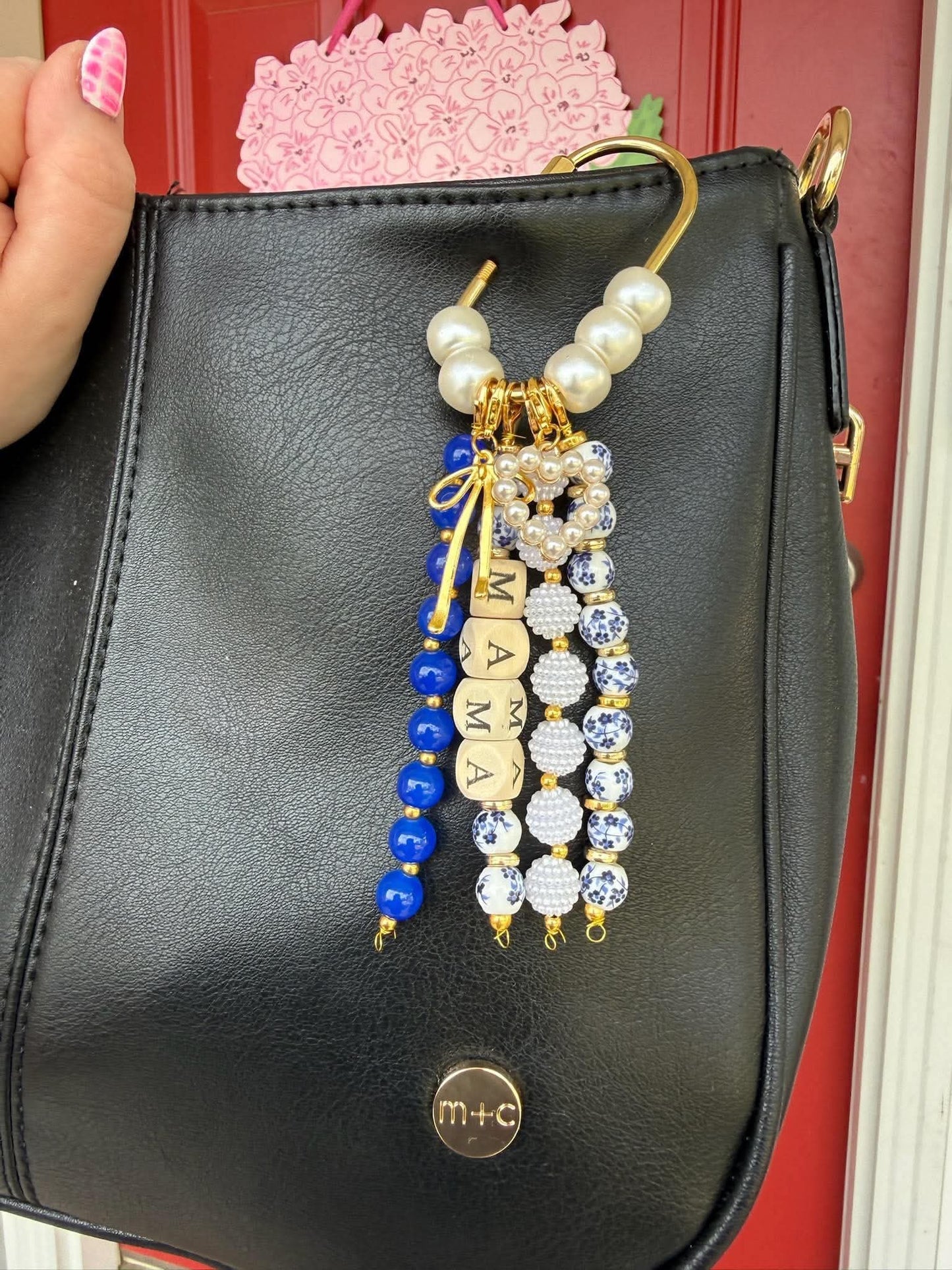 Large Beaded Carabiner Bag Charm