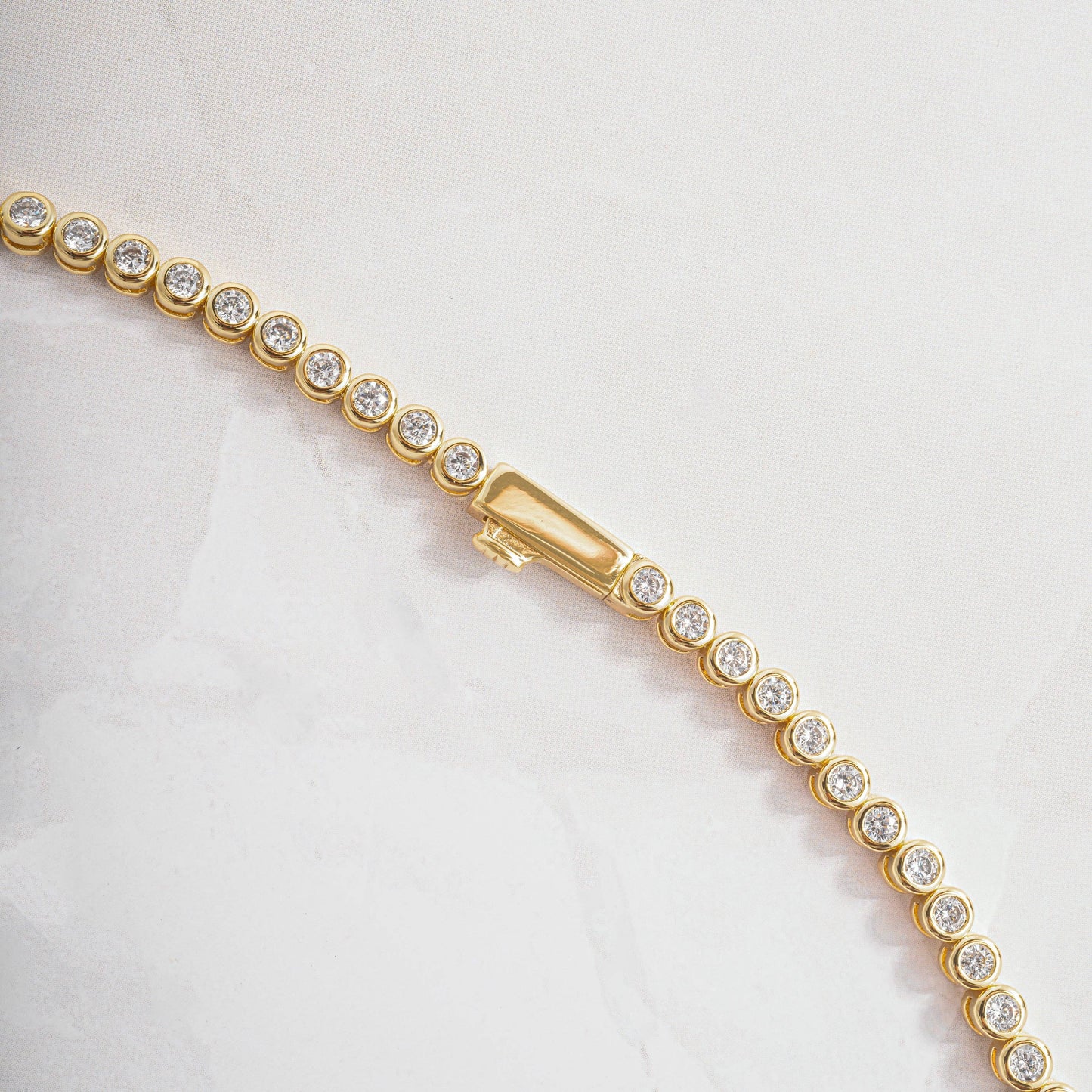 Round Bezel Tennis Necklace