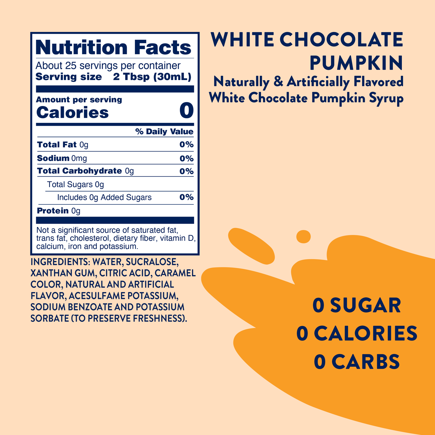 Sugar Free White Chocolate Pumpkin Syrup