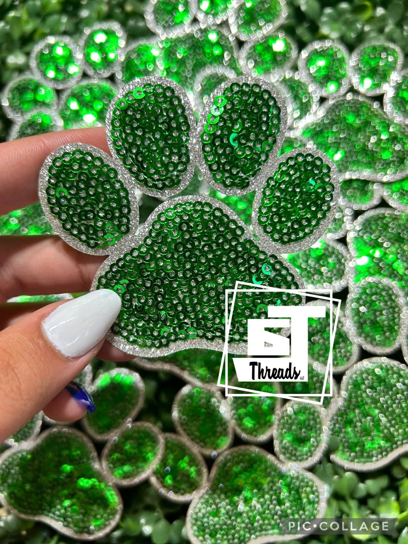 Sequin Paw Print Cap Patches
