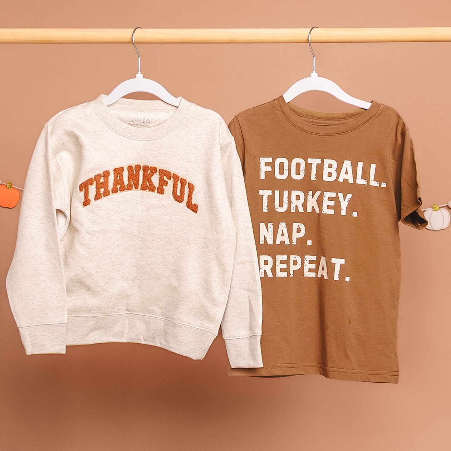 Thankful Patch Varsity Thanksgiving Sweatshirt - Boys