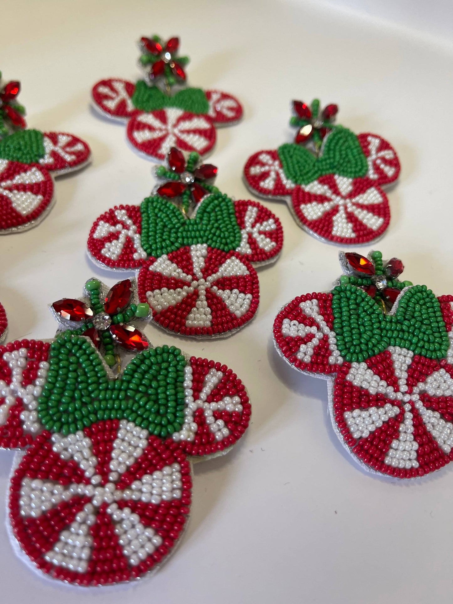 Christmas Peppermint Mouse Earrings