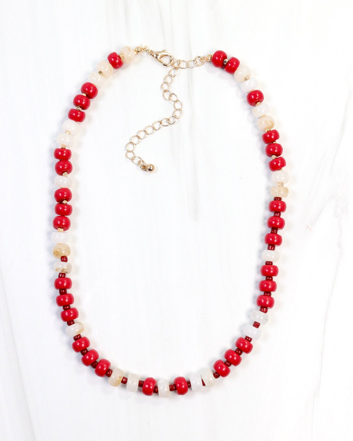 Ellison Stone Necklace Crimson White