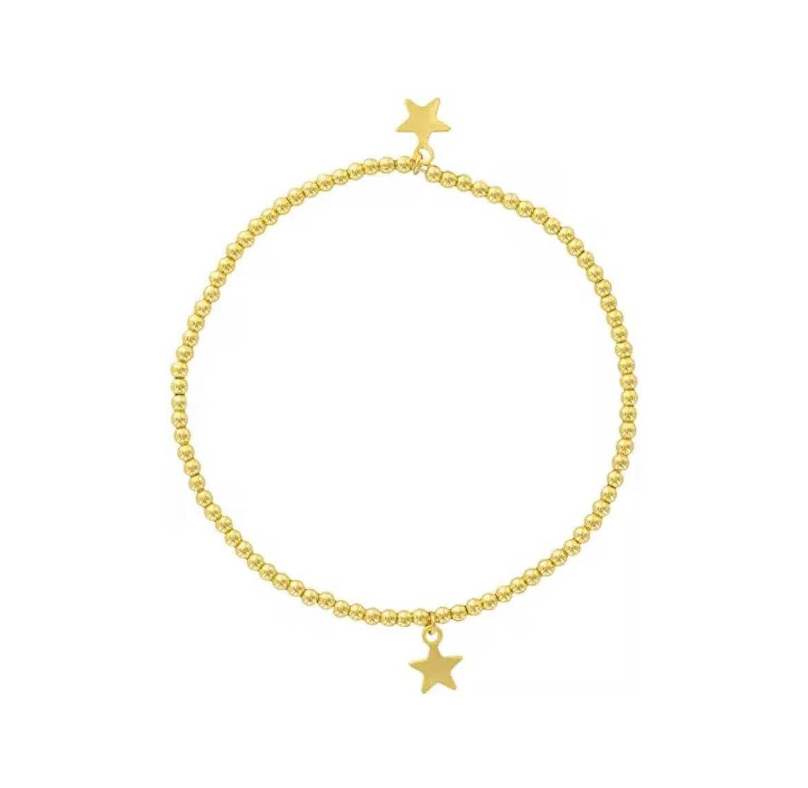 Classic Beaded Hearts, Stars & Smiles Waterproof Non-Tarnish Bracelets