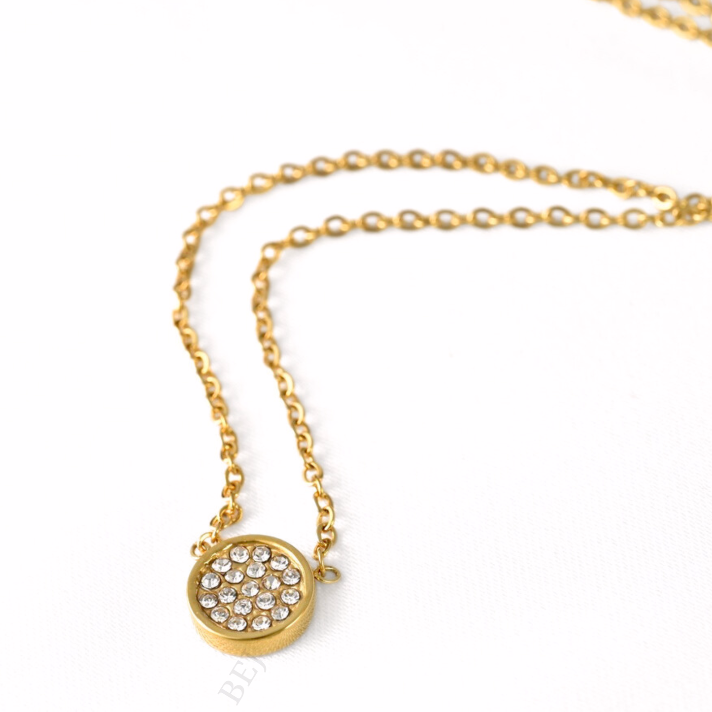 Geometric Gold Diamond Pendant Necklaces - Stainless Steel