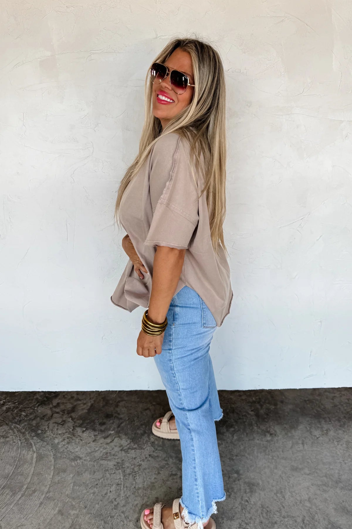 Washed Cotton Boyfriend Tee